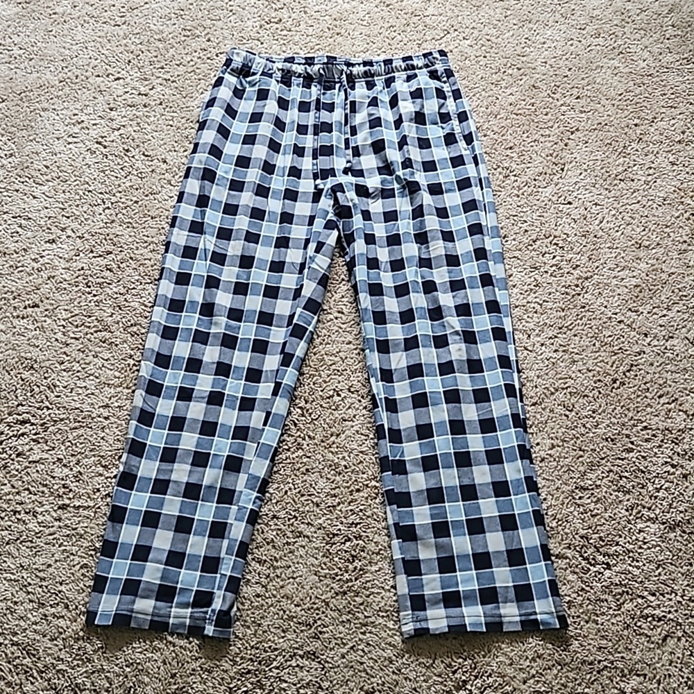 Nautical sleepwear pants, blue plaid, size  M